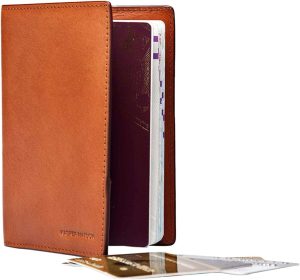 FUNDA DE CUERO DE ALTA CALIDAD PARA PASAPORTE RFID KASPER MAISON CAFE #B0774G8YM5