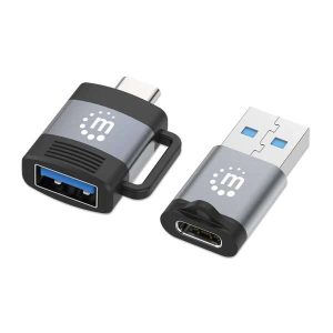 KIT DE CONVERTIDORES USB (USB/C M - USB/A H Y USB/A M-USB/C H) #356329 MANHATTAN