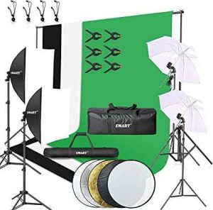 SISTEMA DE SOPORTE DE TELÓN DE FONDO DE 8.5 X 10 PIES, KIT DE ILUMINACIÓN DE ESTUDIO DE VIDEO PARA F