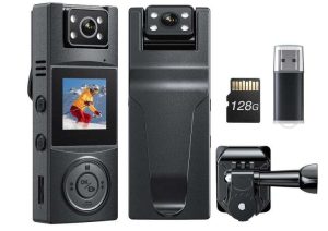 CÁMARA CORPORAL A23PRO CON LENTE GIRATORIA DE 180 BOBLOV 2K/48MP, VISIÓN NOCTURNA, 2200 MAH PARA GRABACIÓN PROLONGADA DE 7 HORAS