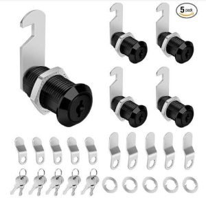 CERRADURA DE LEVA PARA GABINETE CON 5 LLAVES 1 1/8" NEGRO PERTINEL CCL-PB013-8