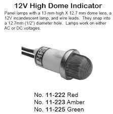 LUZ PILOTO AMARILLA 12VDC #11-223 PHILMORE