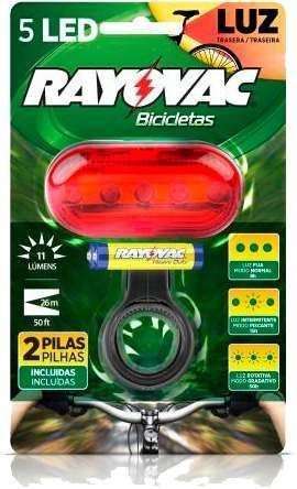 FOCO RAYOVAC BICI POSTERIOR 5 LED ROJO