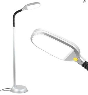LÁMPARA DE PIE LED 950 LUMENES BRILLANTE PARA MANUALIDADES Y LECTURA; LUZ DE ESTETICISTA PARA EXTENS