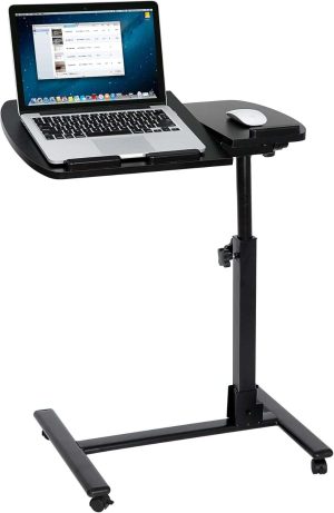 MESA RODANTE AJUSTABLE EN ÁNGULO Y ALTURA PARA COMPUTADORA PORTÁTIL, DIMENSIONES DEL PRODUCTO: 13,58