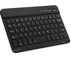 TECLADO USB BLUETOOTH ULTRA DELGADO MINI RECARGABLE (7 PULGADAS, NEGRO)