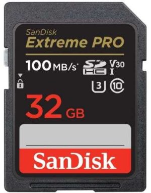MEMORIA 32GB SANDISK SDHC UHS-I EXTREME PRO, C10, U3, V30, 4K UHD, SDSDXXO-032G-GN6IN