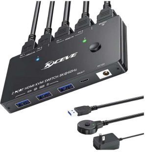SWITCH KVM HDMI 1 MONITOR 2 PC USB 3.0