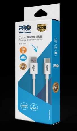 CABLE USB A MICRO USB 1MT 2.4A CAUS-100M PROELECTRONICS