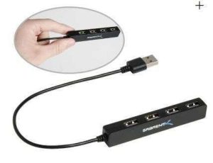 CONCENTRADOR USB 2.0 4 PUERTOS SABRENT HB-MCRM CABLE 24CM NEGRO