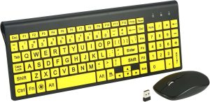 TECLADO/MOUSE INAL. FONICER TECLAS AMARILLAS #B0B3HYXQ6Z