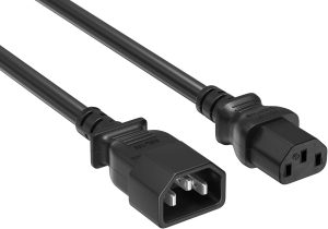 EXTENSION CABLE PODER AC M-H 110V 4.5MTS 16AWG IEC320 C13 A IEC320 C14 CABLE LEADER #B07Z9R49BY