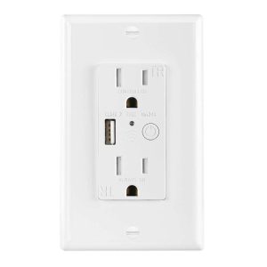 TOMA INTELIGENTE + TOMA SENCILLO C/USB KS-15T/WU