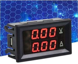 VOLTIMETRO/AMPERIMETRO 3 DIGITOS PANEL 0-100V/ 50A-10A