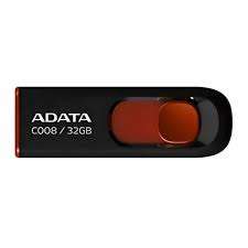 MEMORIA 32 GB USB 2.0 ADATA AC008 32G NEGRO/ROJO