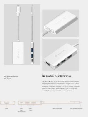 CONVERTIDOR USB C A USB 3.1/USBC/HDMI/CARGA ADAM ELEMENTS A01N