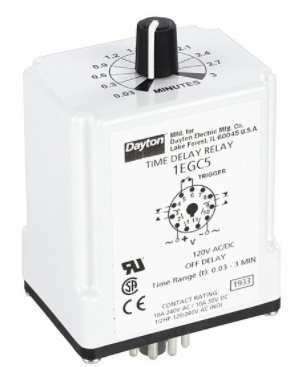 RELE TEMPORIZADO 120V AC/DC, 10A, 11 PINS, 1.8 A 180 SEG, DPDT1EGC5 DAYTON (1EGC5)