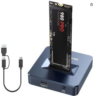 DOCKING STATION, CARCASA DE ALEACIÓN DE ALUMINIO DISIPACIÓN DE CALOR RÁPIDA, ADAPTADOR M.2 A USB DE