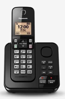 TEL. INAL. PANASONIC KX-TGC360LAB CONTESTADORA NEGRO