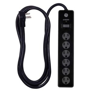 REGLETA 6 TOMAS 600J 3MTS CABLE NEGRO 37442 GE