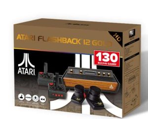 ATARI 2600 FLASBACK 12 GOLD, 130 JUEGOS CLASICOS INCLUIDOS, DOS JOYSTICK Y UN PADDLE, HDMI, PLUG & P
