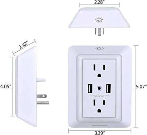 CARGADOR PARED 2 USB 1080 JOULES LUZ NOCTURNA POWRUI