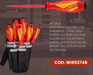 JUEGO DE DESATORNILLADORES 6PCS ESTUCHE DE CINTURA WITTE #WI653748