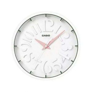 RELOJ PARED CASIO IQ-64-4 BLANCO AGUJA ROSADA