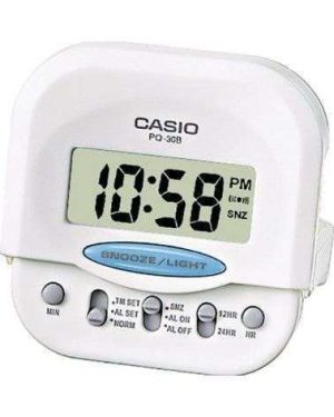 RELOJ DESPERTADOR CASIO PQ-30B-7 BLANCO DIGITAL