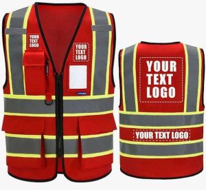 CHALECO PARA BRIGADA SEGURIDAD ROJO AYKRM TALLA M B0BJ1MQXGX
