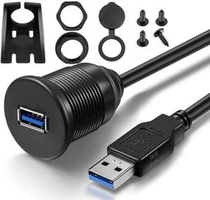 CABLE USB 3.0 MALE 3.0 USB FEMALE AUX EXTENSION P/MOTO MARINO CARRO PANEL
