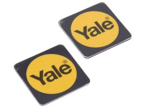 YALE P-YD-01-CON-RFIDPB - PLACA DE BLOQUEO DE PUERTA INTELIGENTE, COLOR NEGRO, PAQUETE DE 2