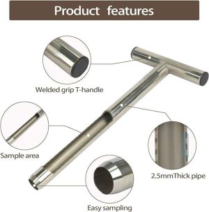 SONDA DE MUESTREO DE SUELO DE ACERO INOXIDABLE 12" HIHYDRO #B08N4QR9C3
