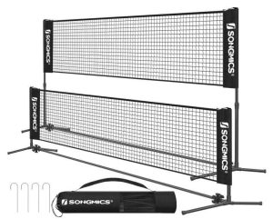 RED DE BÁDMINTON, JUEGO DEPORTIVO PORTÁTIL PARA BÁDMINTON, TENIS, VOLEIBOL SONGMICS
