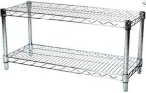 ESTANTERIA ALAMBRE CROMADO 2 NIVELES 800 LBS POR ESTANTE 12X30X14 SHELVING INC