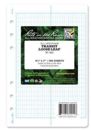 PAPEL CONTRA AGUA RITE IN THE RAIN 4-5/8 X 7" LEVEL 43462 PAQ. 100 HOJAS #312