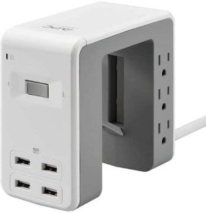 PROTECTOR VOLTAJE 6 TOMAS Y 4 PUERTOS USB, PARA ESCRITORIO APC PE6U4W