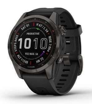 FENIX 7S SAPPHIRE SOLAR EDITION CARBON GRAY DLC TITANIUM WITH BLACK BAND # 010-02539-24/27 GARMIN