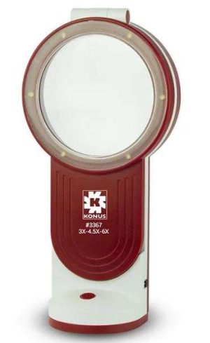 LUPA DOBLE CON LUZ 3X-4.5X-6X KONUS #3367