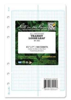 PAPEL CONTRA AGUA RITE IN THE RAIN 4-5/8 X 7" TRANSIT 43461 PAQ. 100 HOJAS #302
