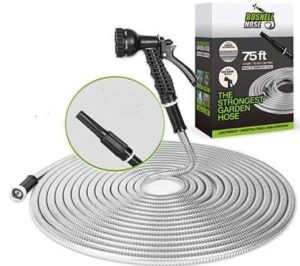 MANGUERA DE AGUA DE METAL DE ACERO INOXIDABLE 22 MTS CON 2 BOQUILLAS, LIGERA, RESISTENTE, DE ALTA PRESIÓN, FLEXIBLE, SIN ENREDOS, SIN TORCEDURAS BOSNELL