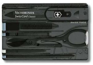 SWISS CARD 0 7333 T3 VICTORINOX NEGRA TRANS