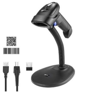 LECTOR CODIGO BARRAS QR, INALÁMBRICO 1D 2D CON SOPORTE, ADMITE ESCANEO DE PANTALLA CMOS LECTOR DE C