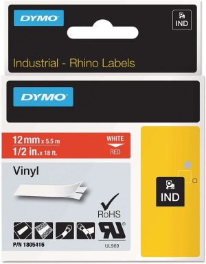 CINTA DYMO 3/8" NEGRO /BLANCO #18443