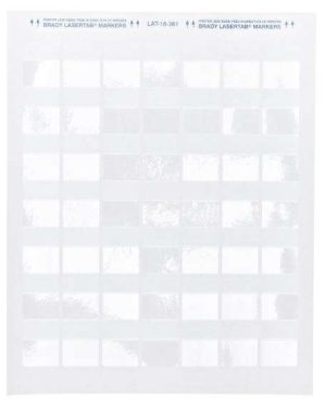 ETIQUETAS AUTOLAMINABLES DE POLIÉSTER IMPRIMIBLES CON LÁSER BRADY LAT-18-361-1 ETIQUETAS BLANCAS/TRA