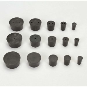 TAPÓN DE GOMA, DOS ORIFICIOS, TAMAÑO 5, SUPERIOR: 27 MM, INFERIOR: 23 MM, #712466. CAROLINA BIOLOGICAL