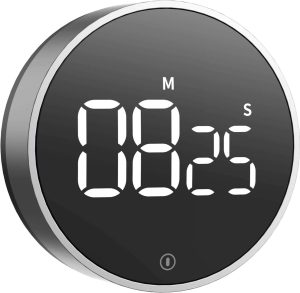 TEMPORIZADOR MAGNÉTICO DE CUENTA REGRESIVA DE PANTALLA LED AJUSTABLE, 7.8*7.8*2.7CM, VOCOO #B09W2B26