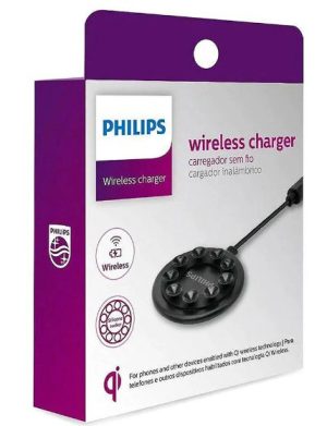 CARGADOR CELULAR INALAMBRICO QI REDONDO PHILIPS DLP9055G/97