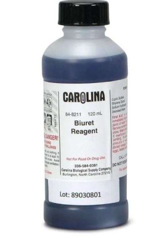 REACTIVO DE BIURET, GRADO QUÍMICO DE LABORATORIO 100ML CAROLINA BIOLOGICAL #848211