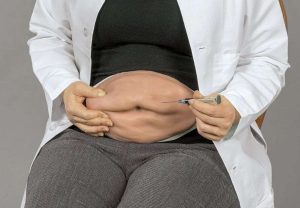 MODELO DE VIENTRE PARA INJECTAR INSULINA CON JERINGA, CAUCASICO CLARO # PARTE LF09900